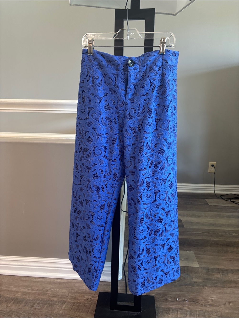 Anthropologie Colette cropped Blue Lace Pants